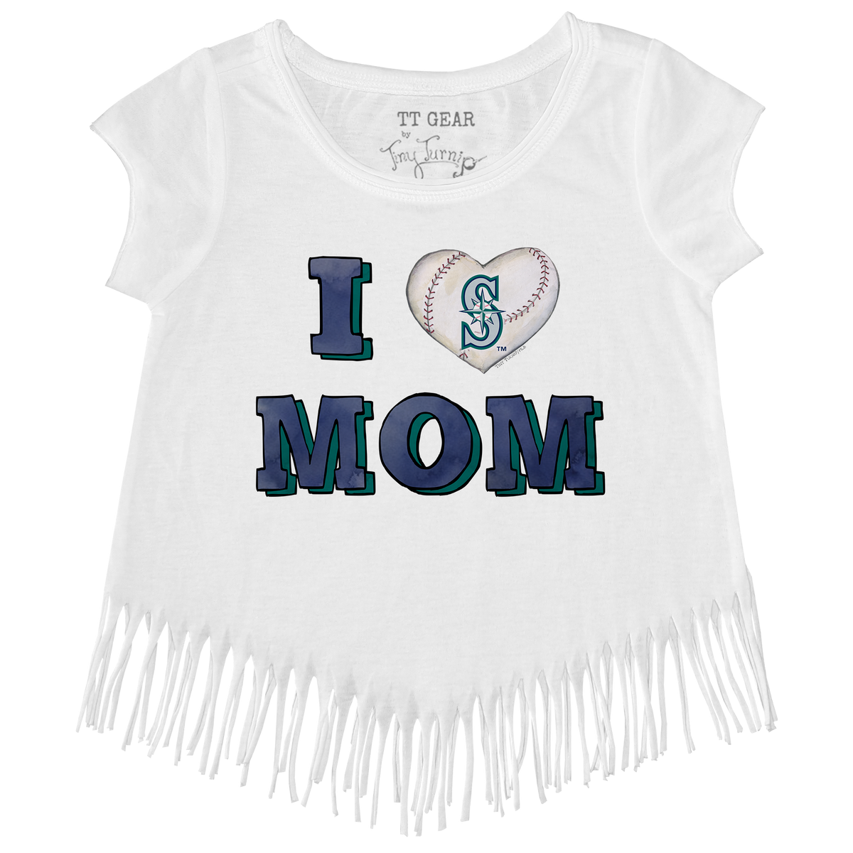 Seattle Mariners I Love Mom Fringe Tee