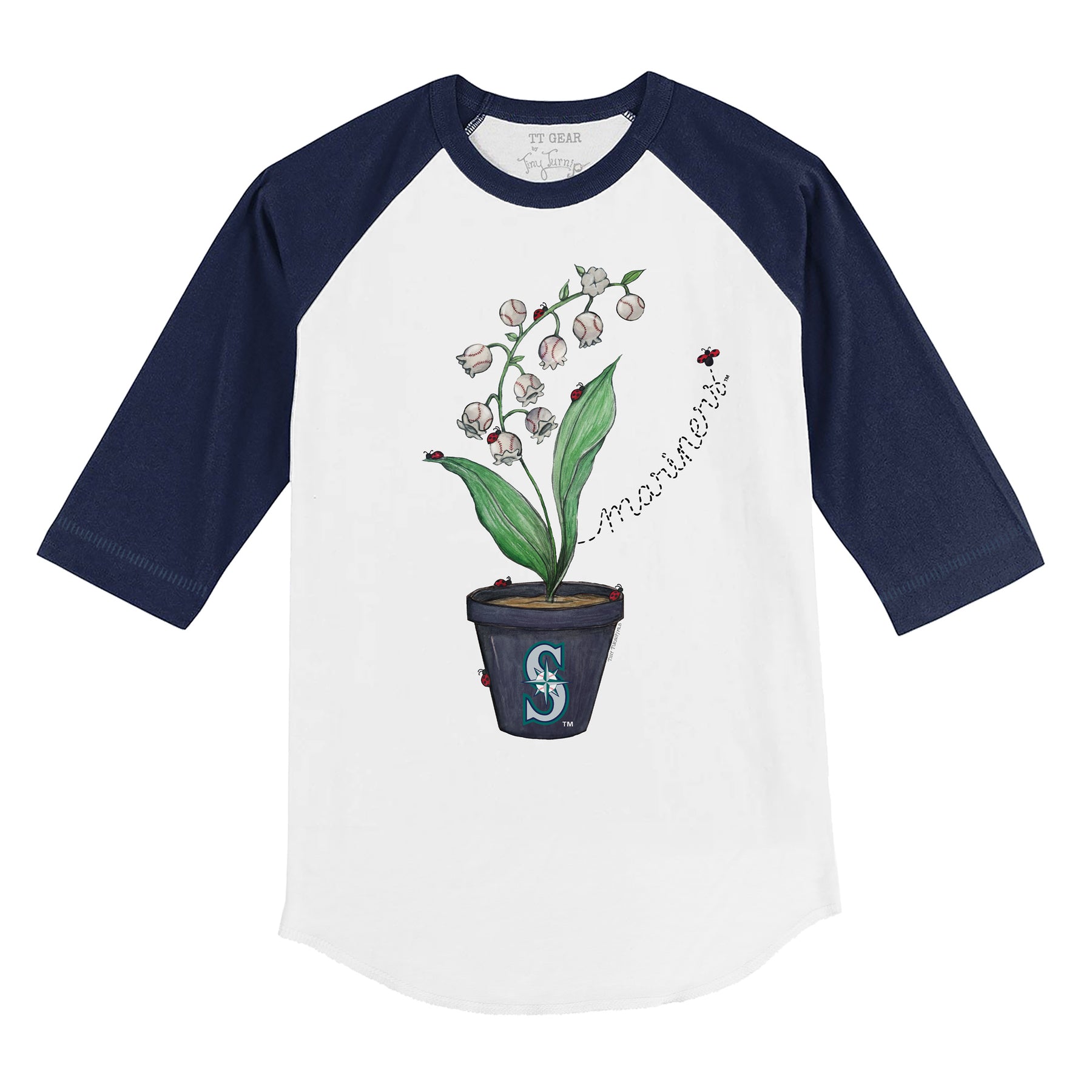 Seattle Mariners Ladybug 3/4 Navy Blue Sleeve Raglan