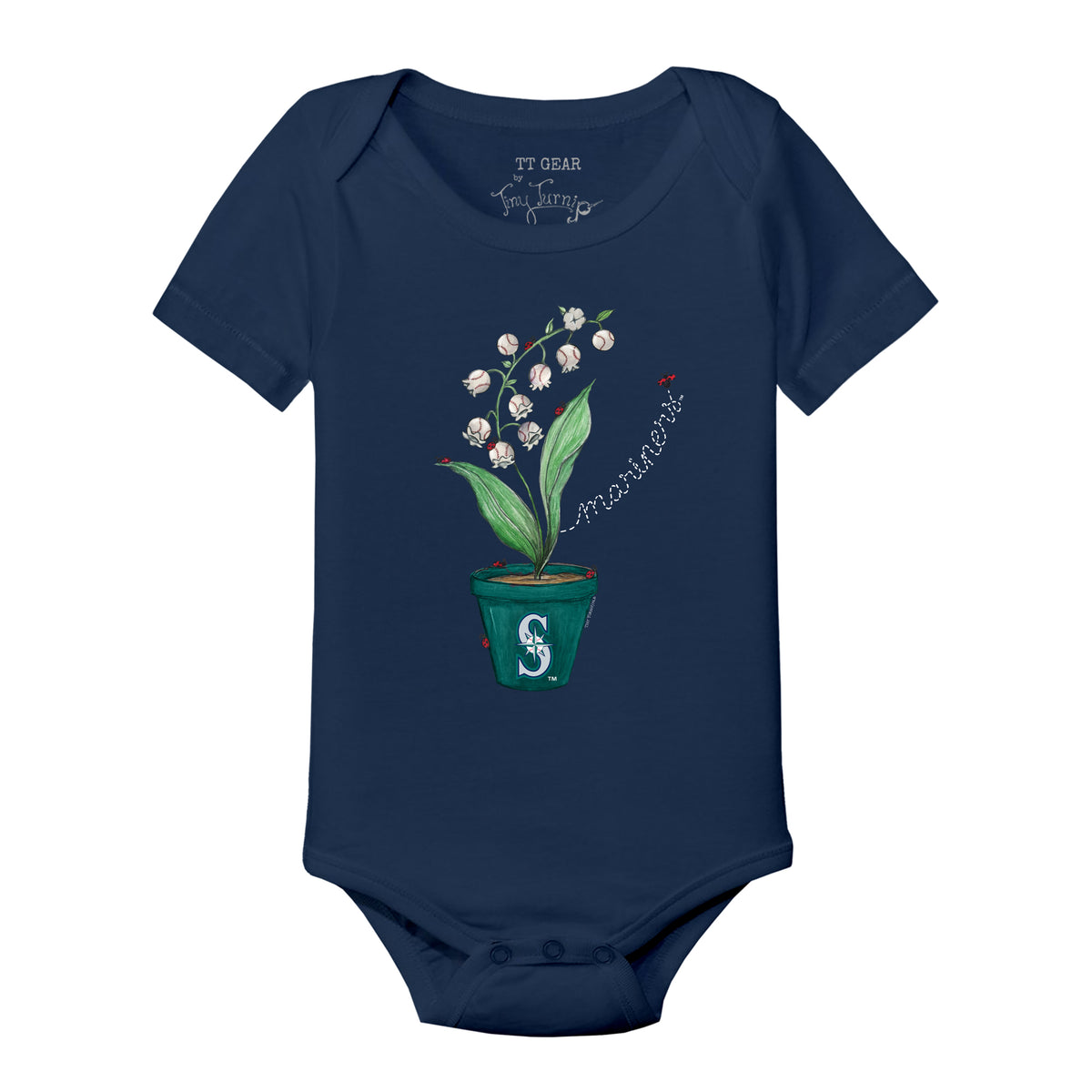 Seattle Mariners Ladybug Short Sleeve Snapper