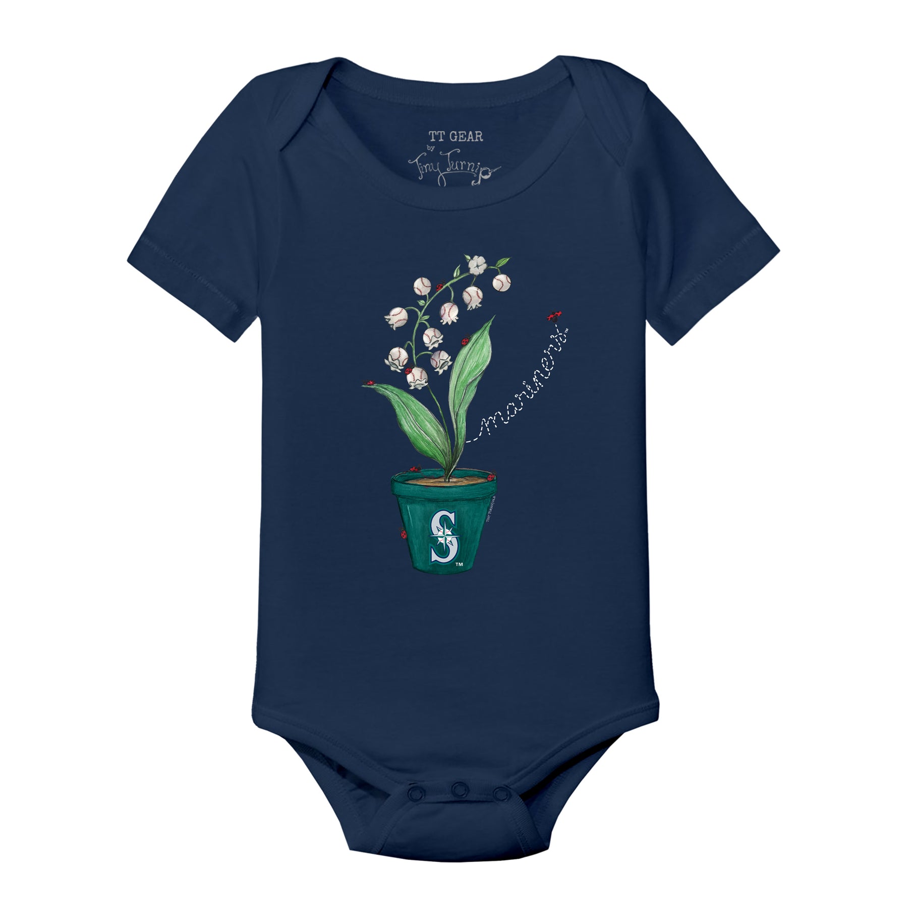 Seattle Mariners Ladybug Short Sleeve Snapper