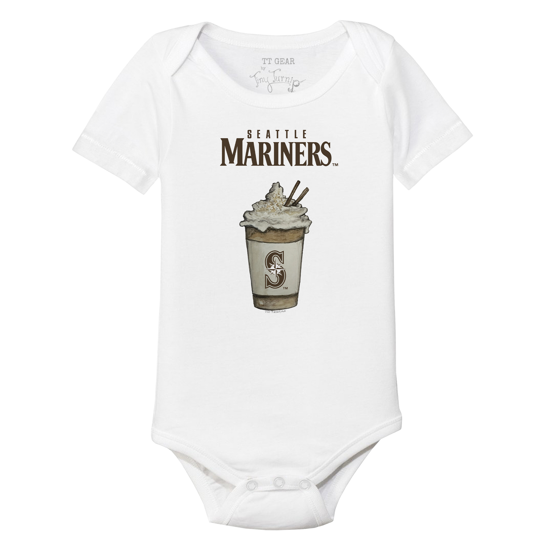 Seattle Mariners Latte Short Sleeve Snapper
