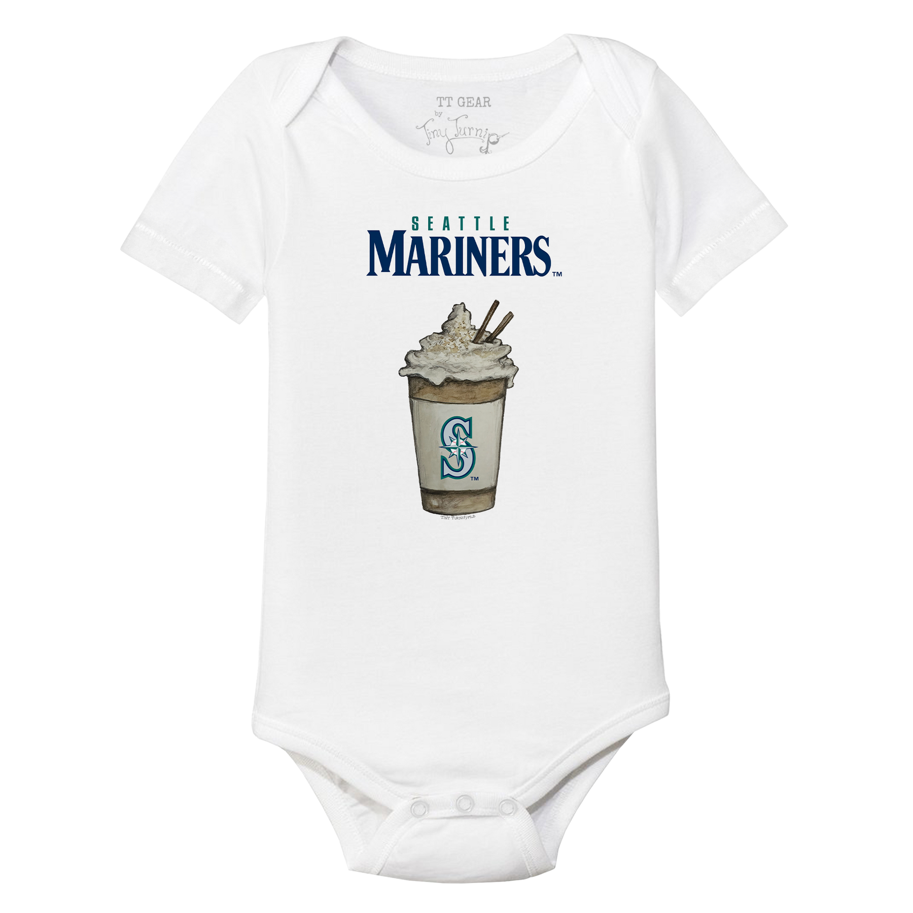Seattle Mariners Latte Short Sleeve Snapper