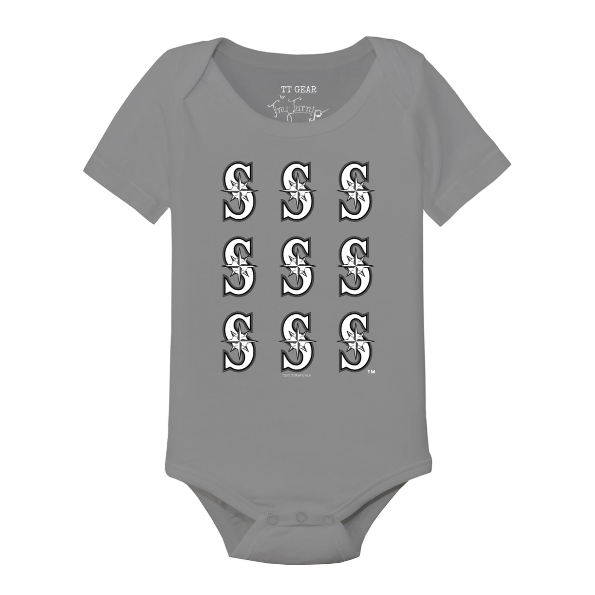 Seattle Mariners Logo Grid Short Sleeve Snapper