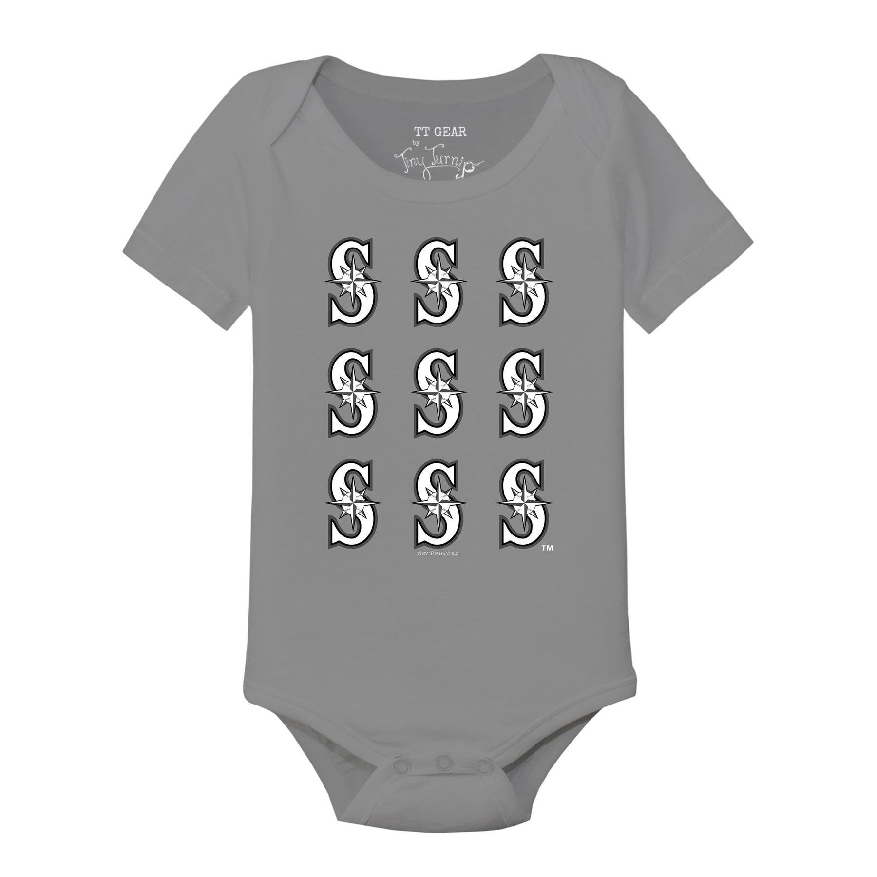 Seattle Mariners Logo Grid Short Sleeve Snapper