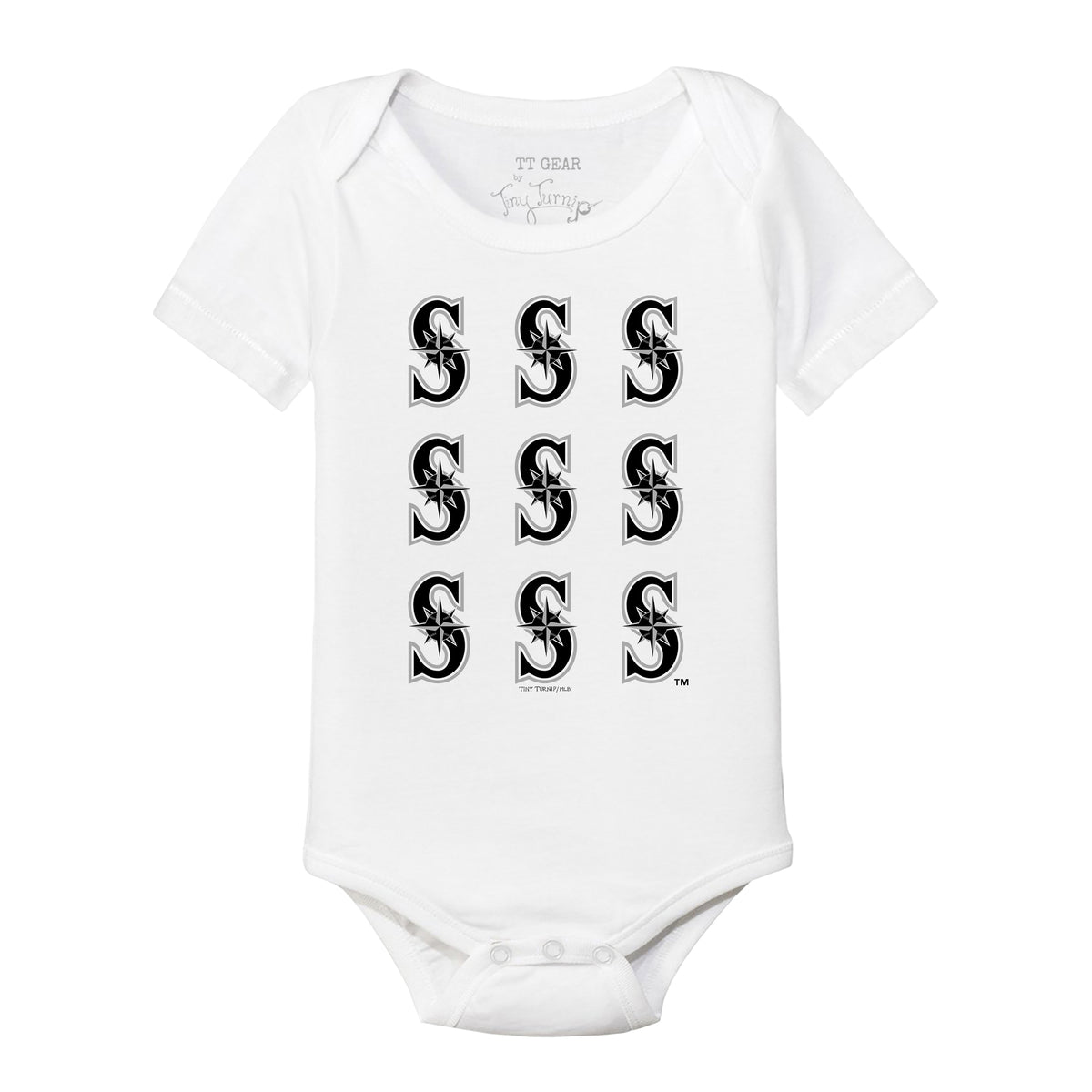 Seattle Mariners Logo Grid Short Sleeve Snapper