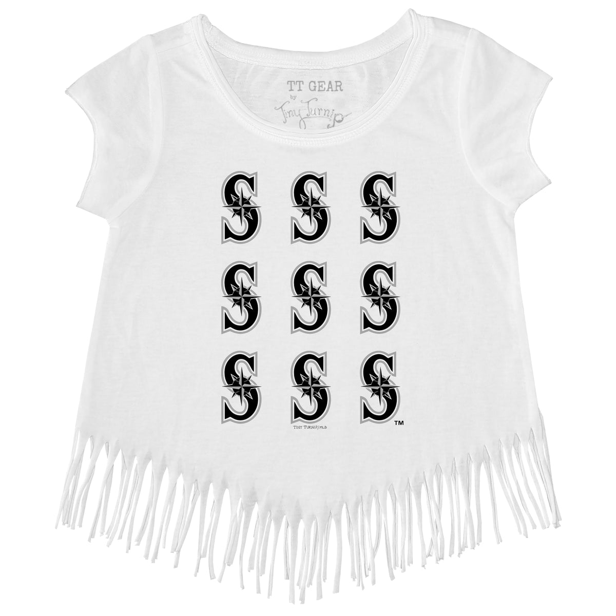 Seattle Mariners Logo Grid Fringe Tee