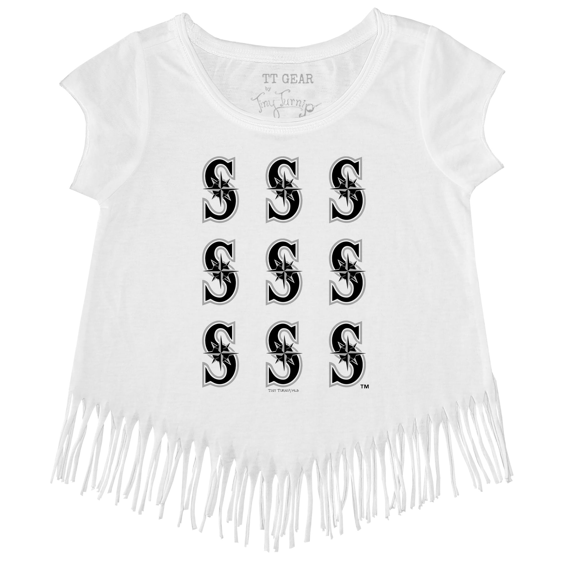 Seattle Mariners Logo Grid Fringe Tee