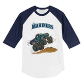 Seattle Mariners Monster Truck 3/4 Navy Blue Sleeve Raglan