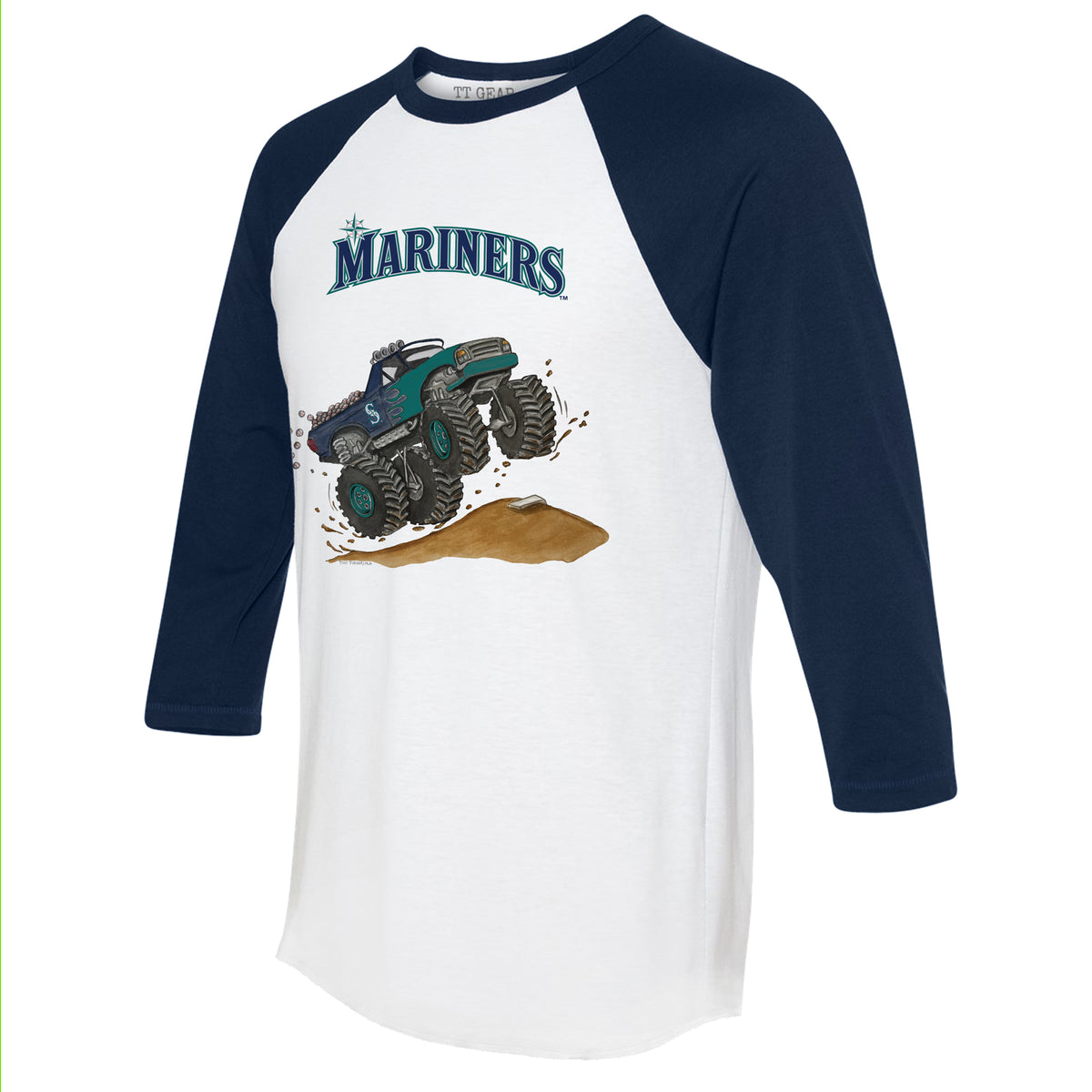 Seattle Mariners Monster Truck 3/4 Navy Blue Sleeve Raglan