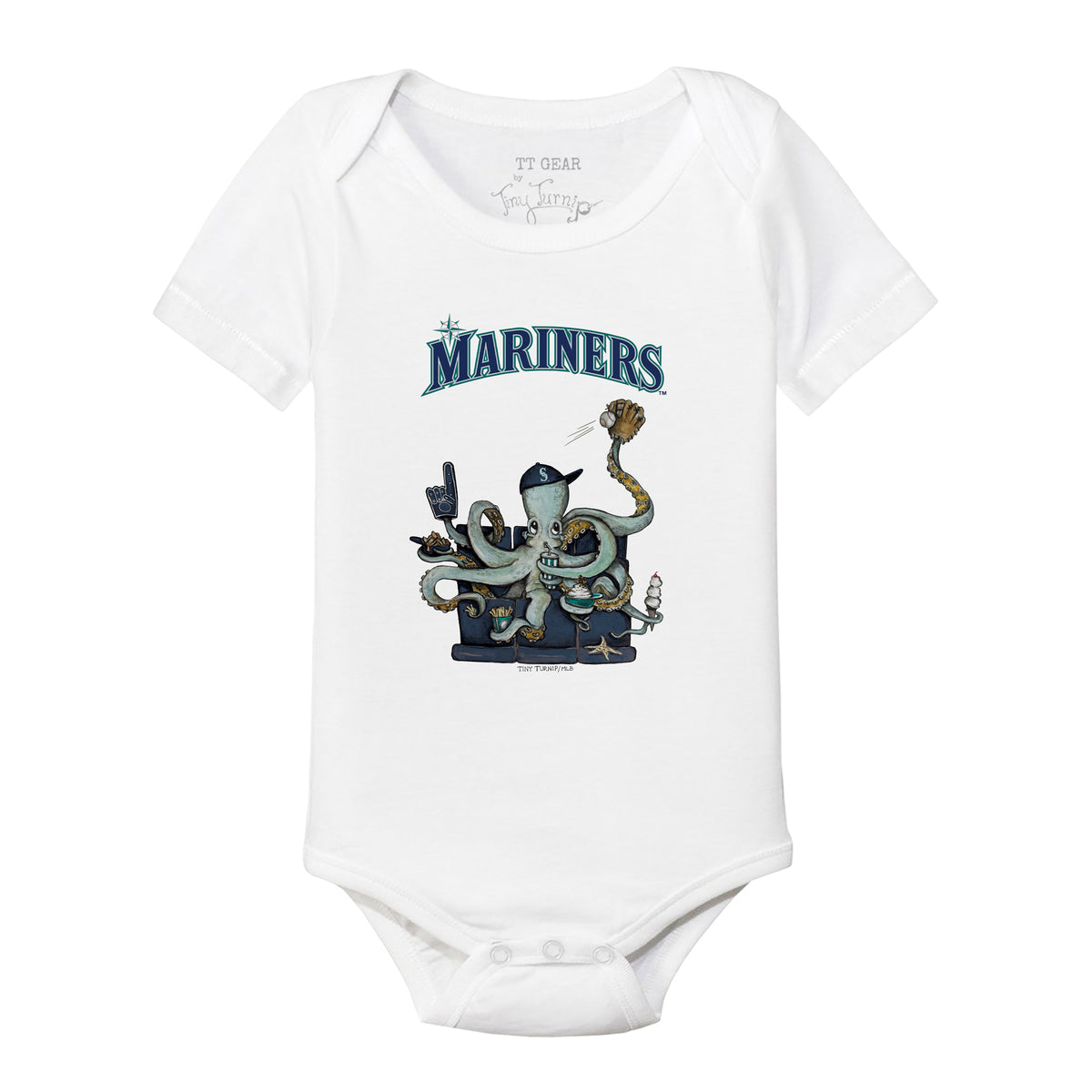 Seattle Mariners Octopus Short Sleeve Snapper
