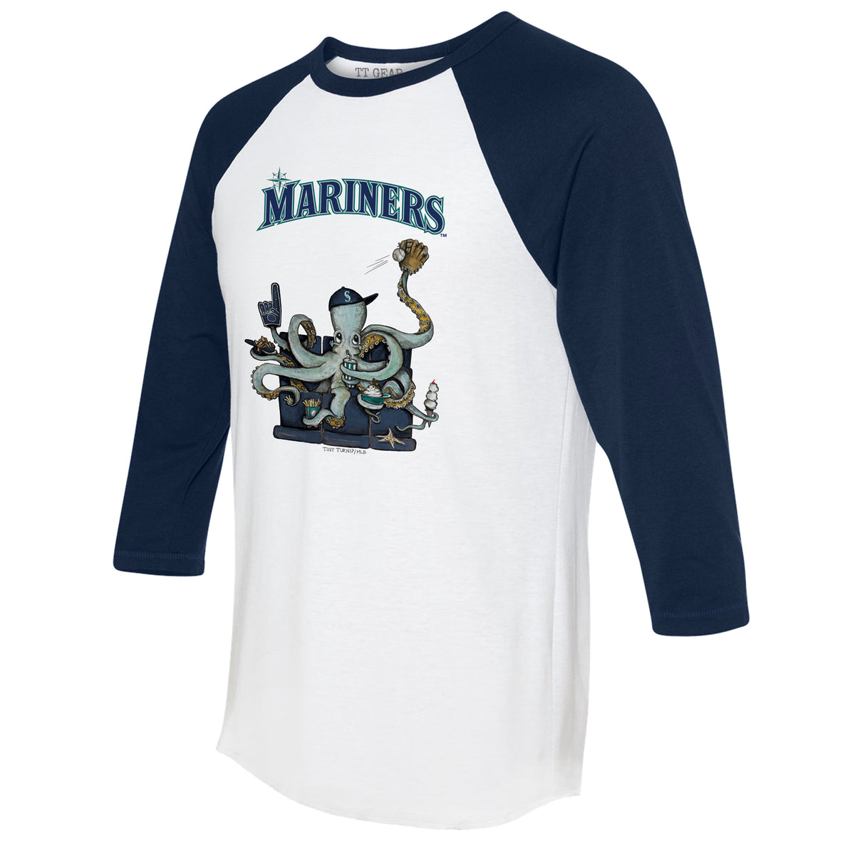 Seattle Mariners Octopus 3/4 Navy Blue Sleeve Raglan