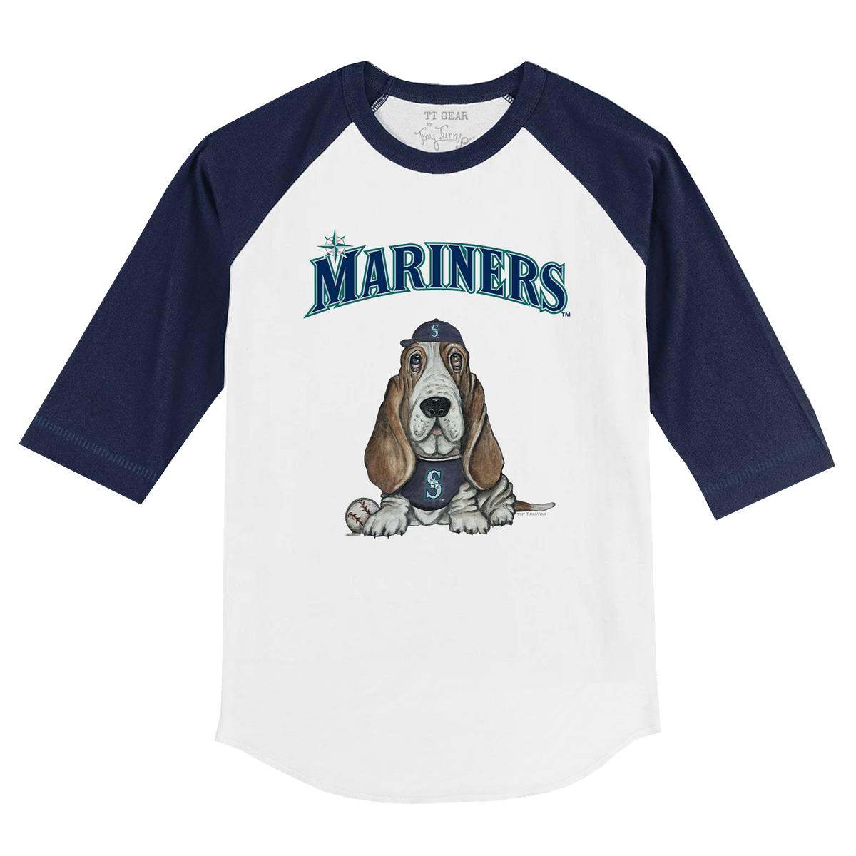 Seattle Mariners Puddy 3/4 Navy Blue Sleeve Raglan