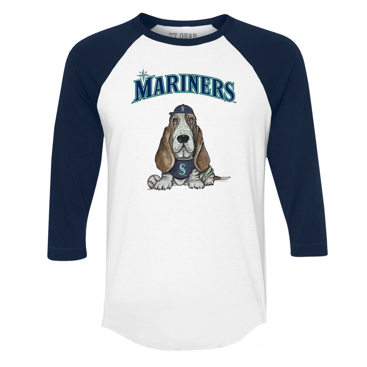 Seattle Mariners Puddy 3/4 Navy Blue Sleeve Raglan