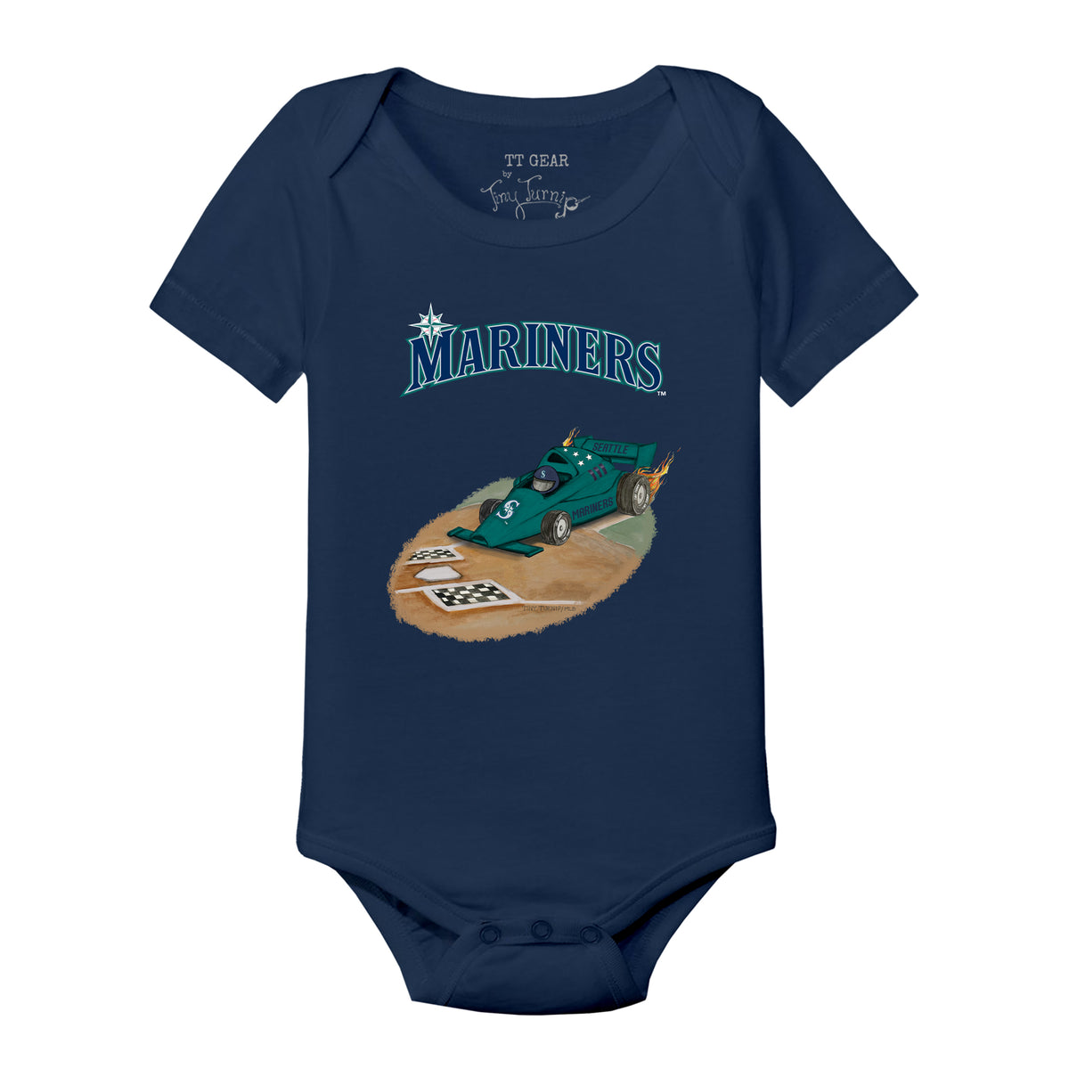 Seattle Mariners Race Car Short Sleeve Snapper