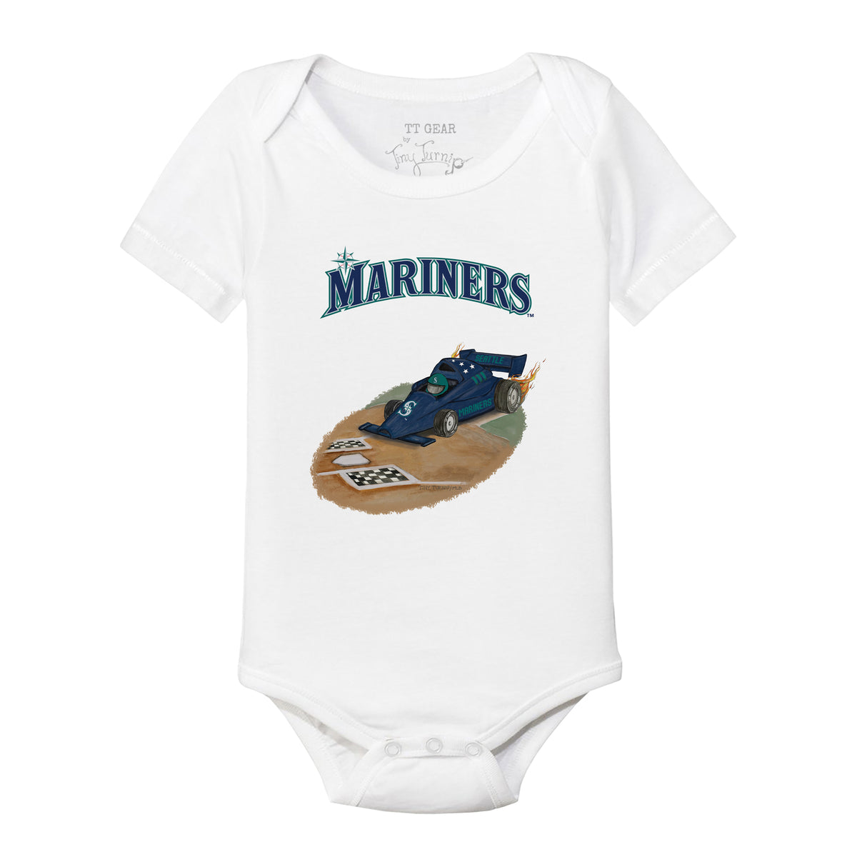 Seattle Mariners Race Car Short Sleeve Snapper