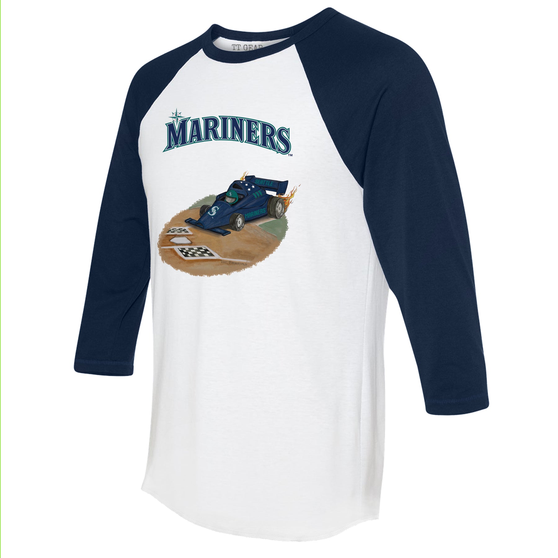 Seattle Mariners Race Car 3/4 Navy Blue Sleeve Raglan