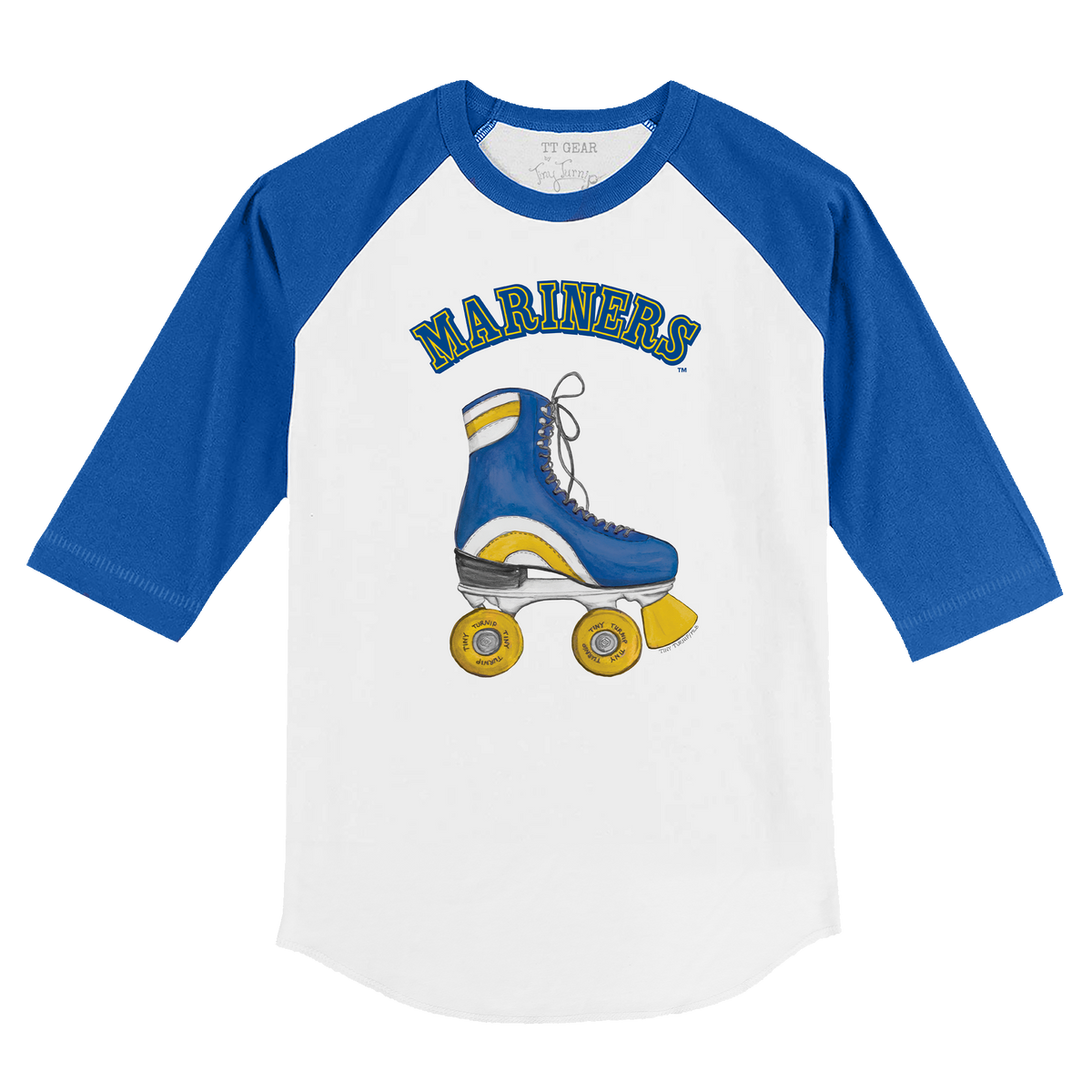 Seattle Mariners Retro Skate 3/4 Royal Blue Sleeve Raglan