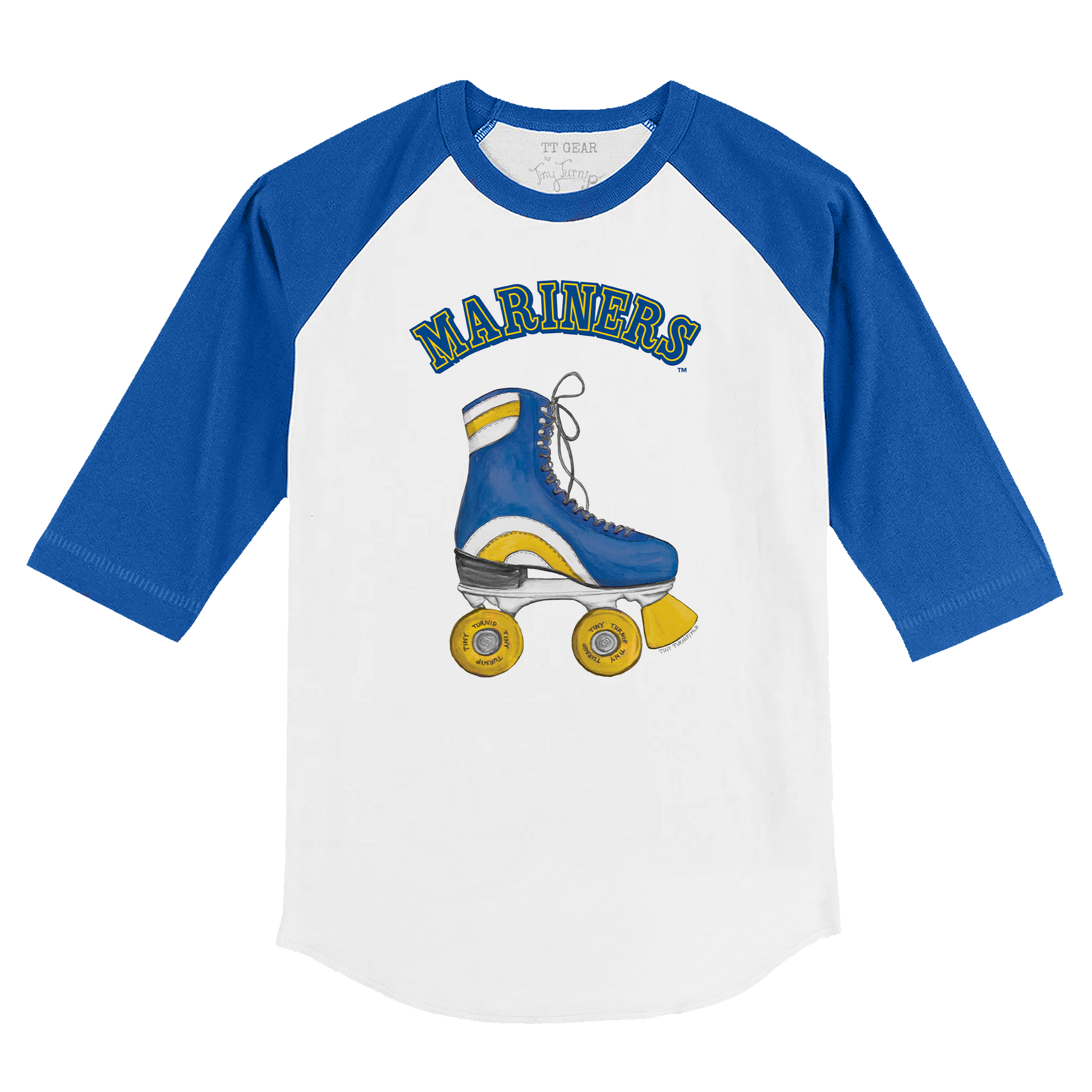 Seattle Mariners Retro Skate 3/4 Royal Blue Sleeve Raglan