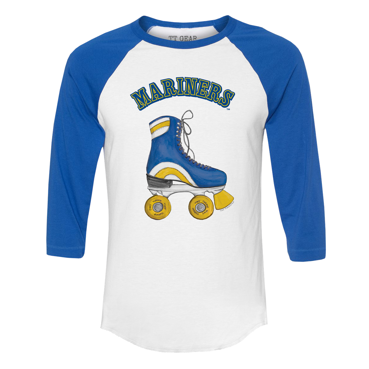 Seattle Mariners Retro Skate 3/4 Royal Blue Sleeve Raglan