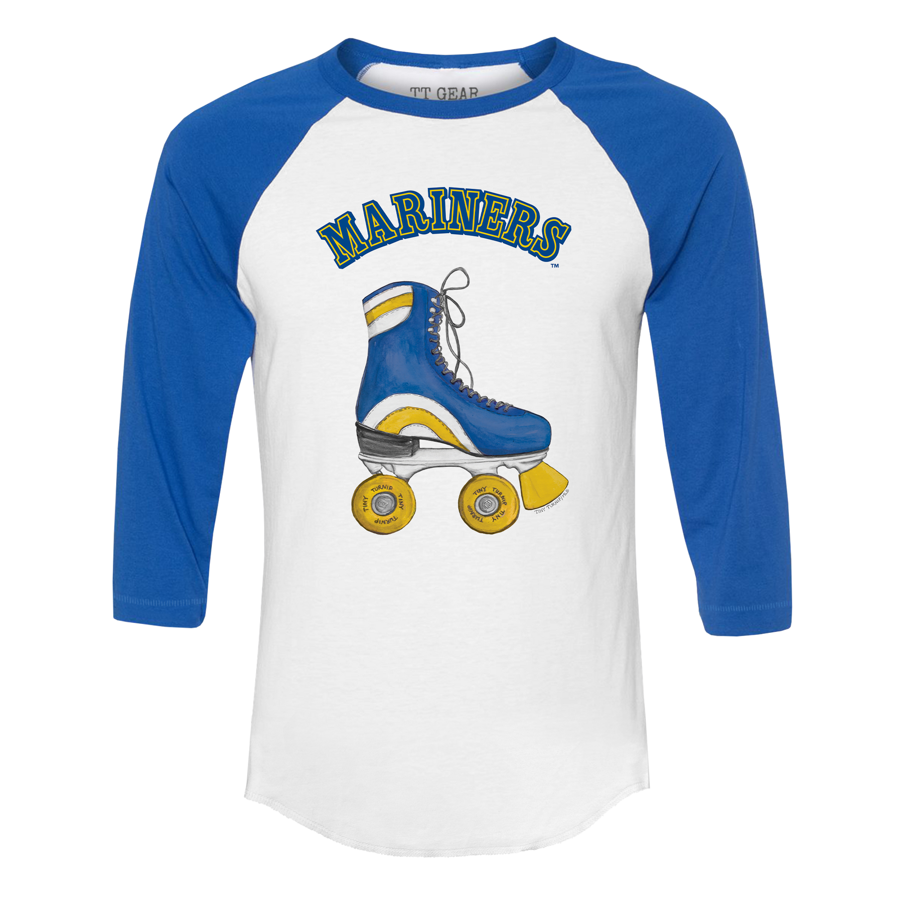 Seattle Mariners Retro Skate 3/4 Royal Blue Sleeve Raglan