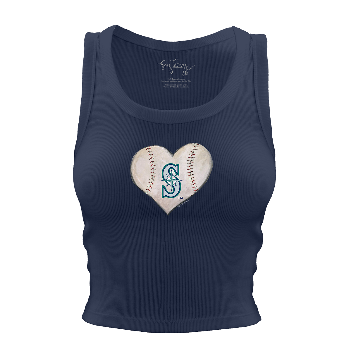 Seattle Mariners Baseball Heart Crop Tank - Tiny Turnip