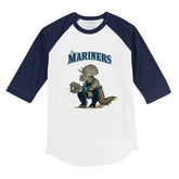 Seattle Mariners Triceratops 3/4 Navy Blue Sleeve Raglan