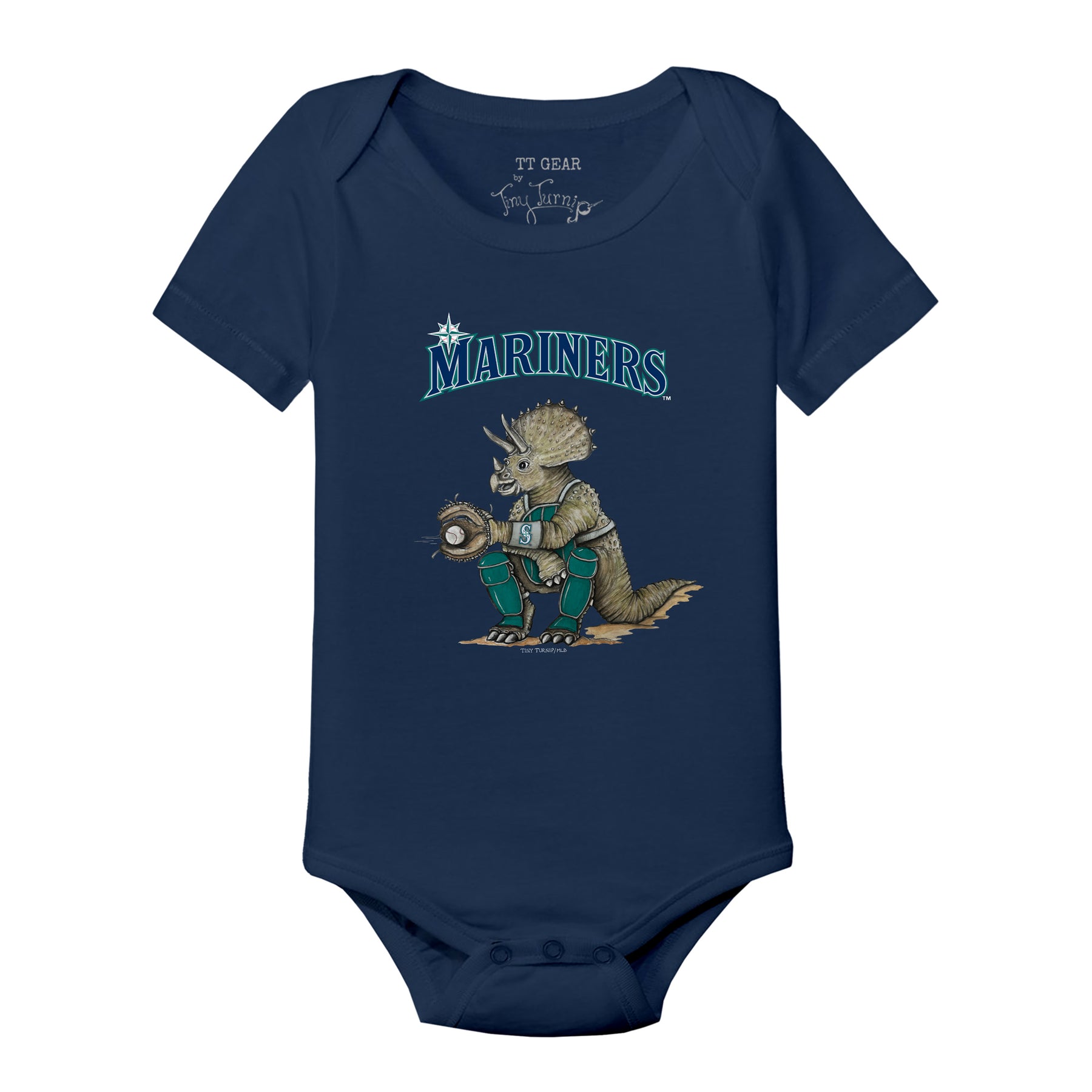 Seattle Mariners Triceratops Short Sleeve Snapper