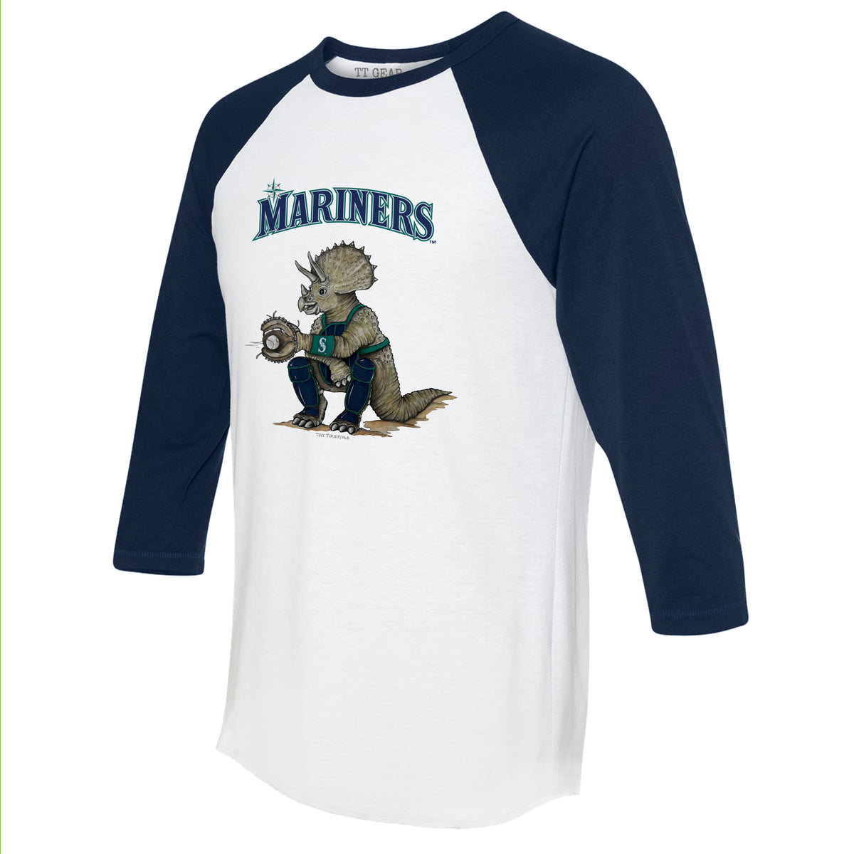 Seattle Mariners Triceratops 3/4 Navy Blue Sleeve Raglan