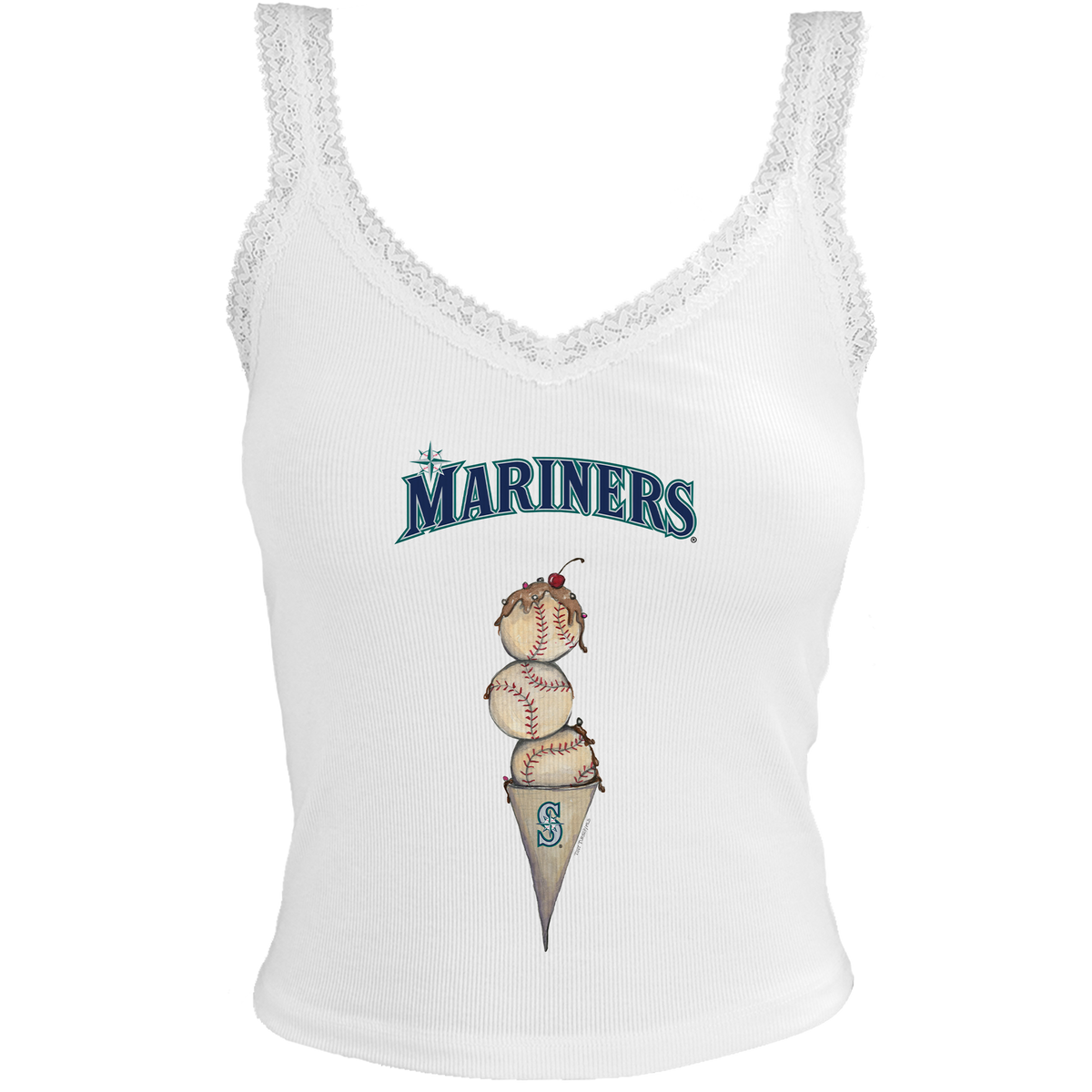 Seattle Mariners Triple Scoop Lace Tank