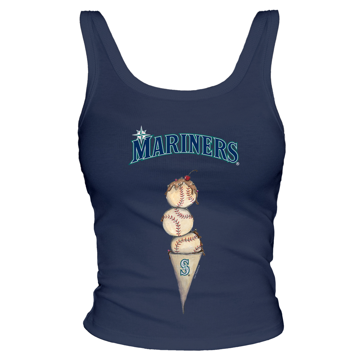 Seattle Mariners Triple Scoop Ribbed Tank - Tiny Turnip