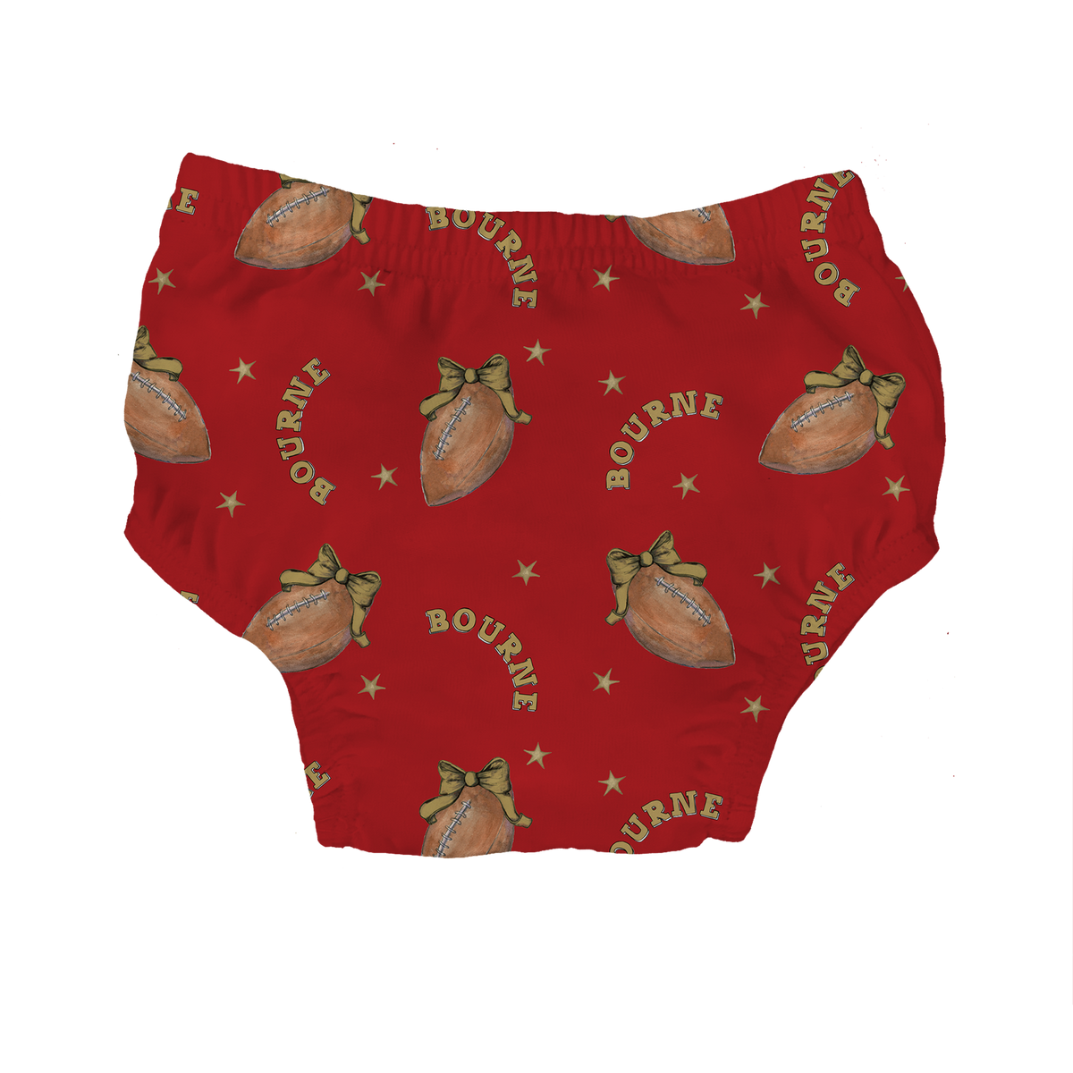 VIP Football: Football Bow w/ Name - Bloomers - Tiny Turnip