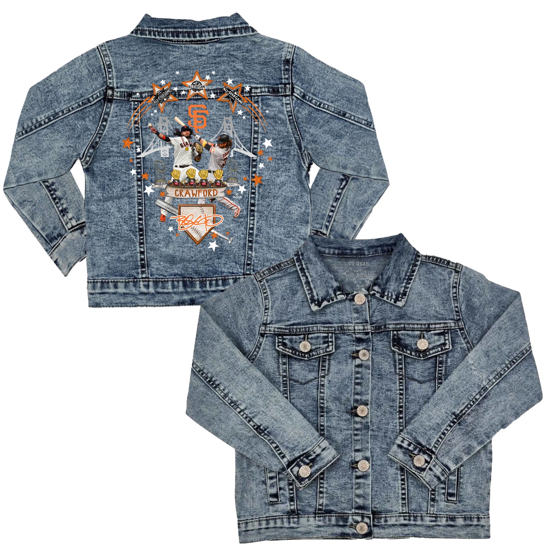 San Francisco Giants Brandon Crawford Day Kid's Denim Jacket