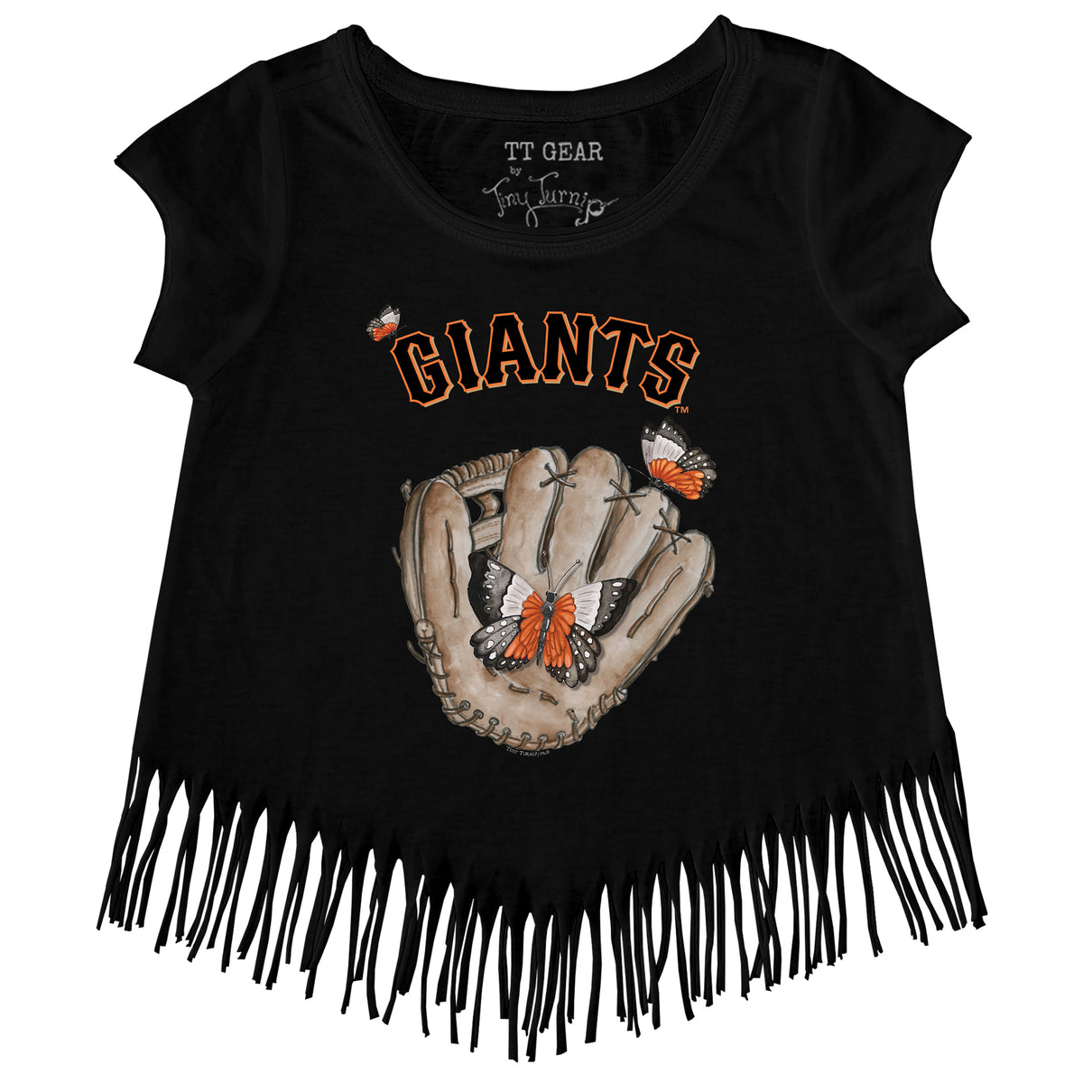 San Francisco Giants Butterfly Glove Fringe Tee