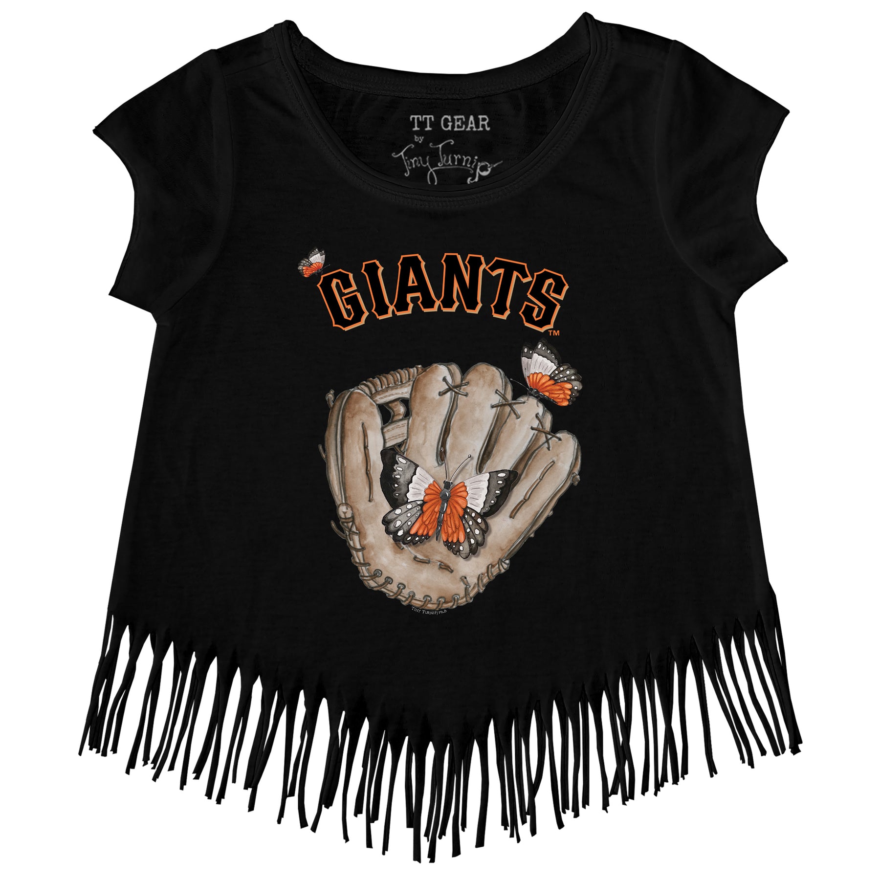 San Francisco Giants Butterfly Glove Fringe Tee