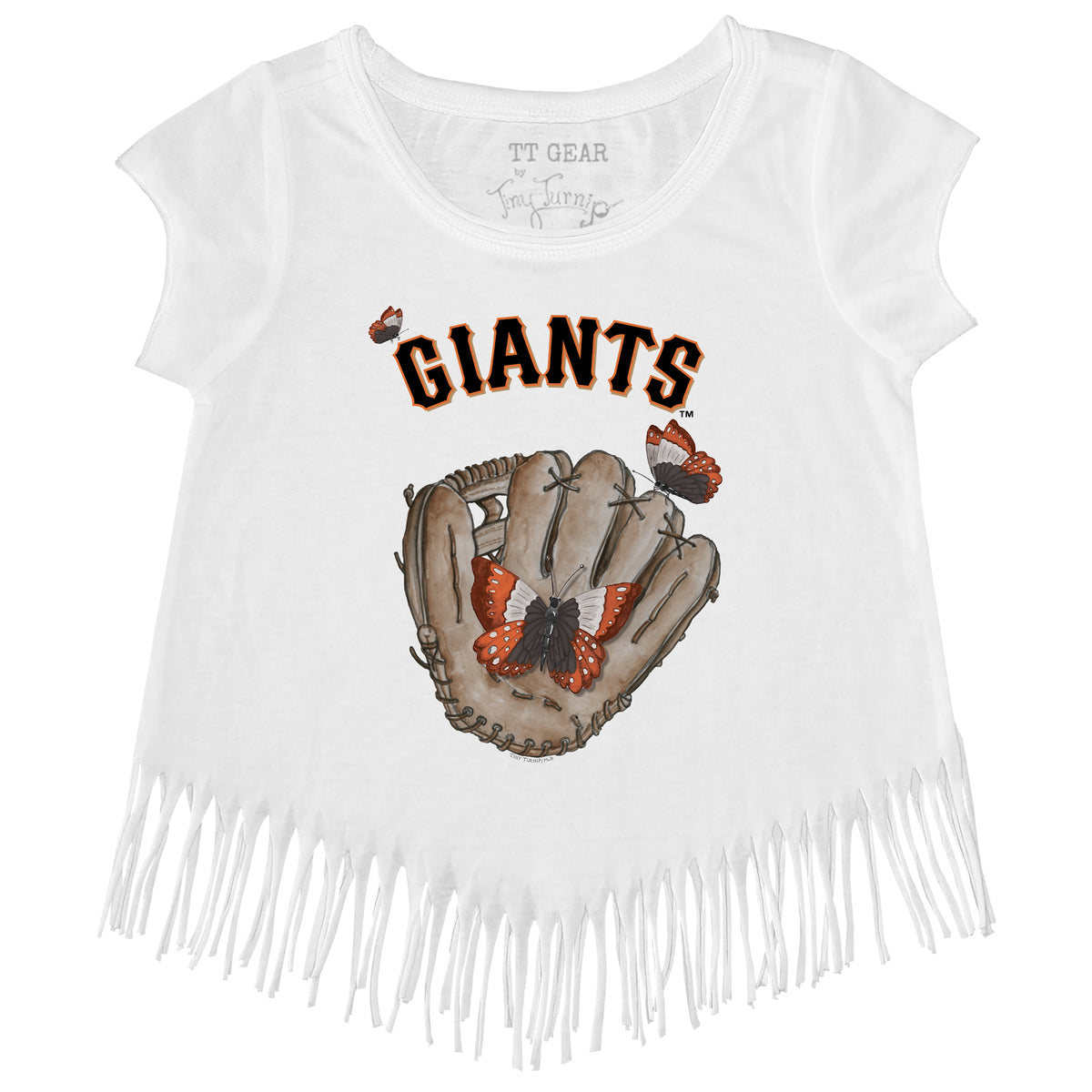 San Francisco Giants Butterfly Glove Fringe Tee