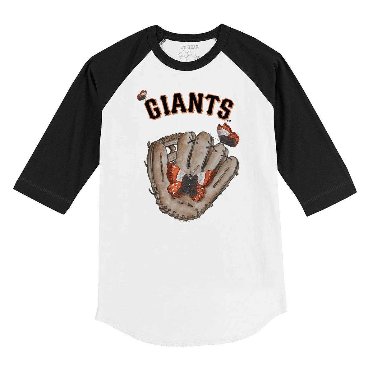 San Francisco Giants Butterfly Glove 3/4 Black Sleeve Raglan