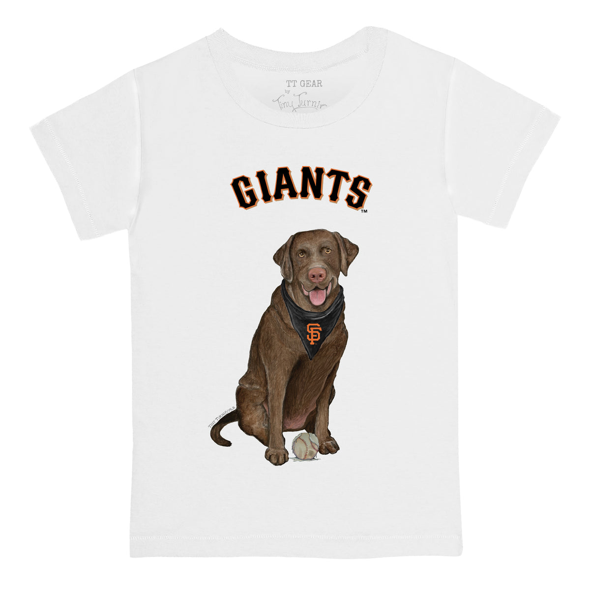 San Francisco Giants Chocolate Labrador Retriever Tee Shirt - Tiny Turnip