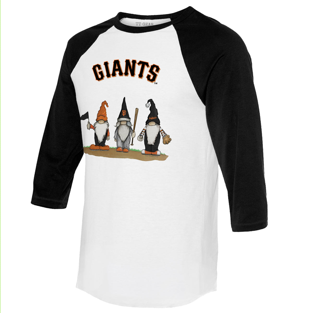 San Francisco Giants Gnomes 3/4 Black Sleeve Raglan