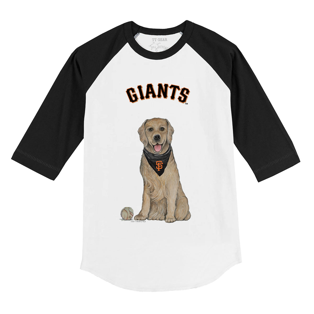 San Francisco Giants Golden Retriever 3/4 Black Sleeve Raglan