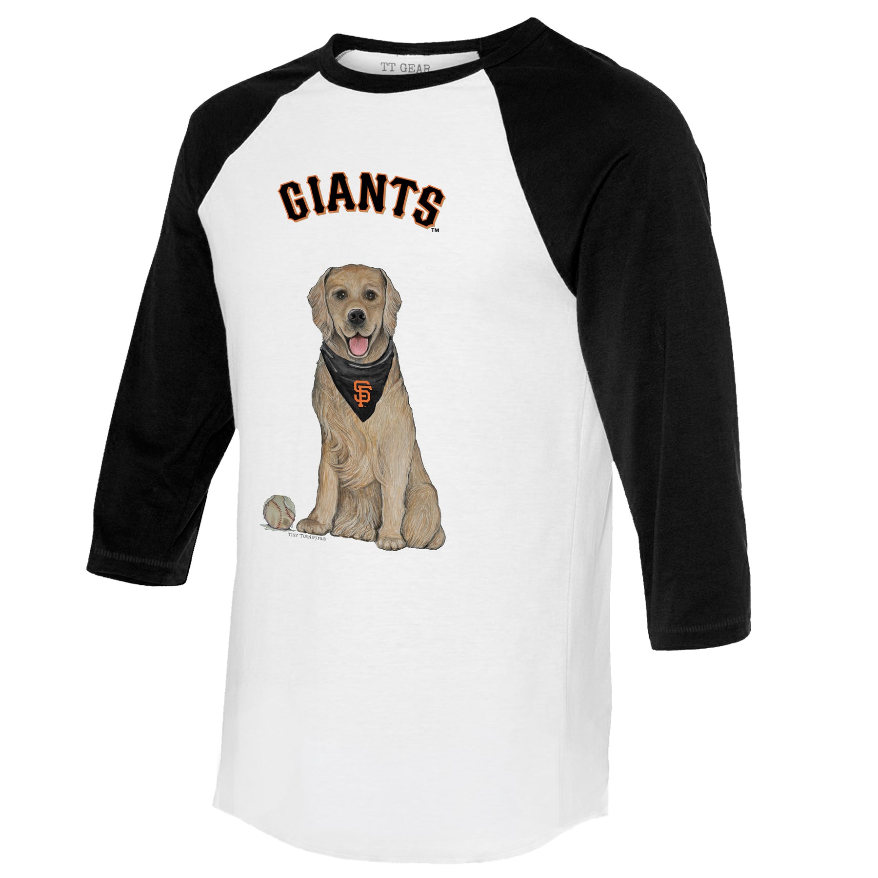 San Francisco Giants Golden Retriever 3/4 Black Sleeve Raglan