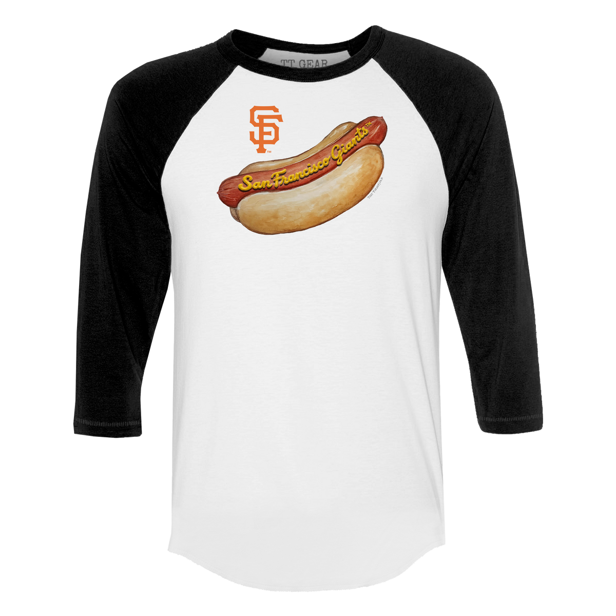 San Francisco Giants Hot Dog 3/4 Black Sleeve Raglan