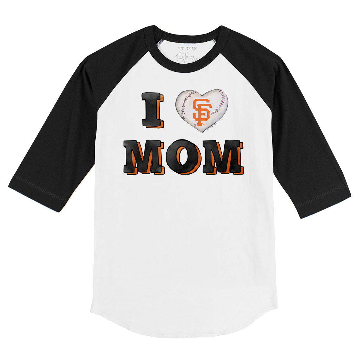 San Francisco Giants I Love Mom 3/4 Black Sleeve Raglan