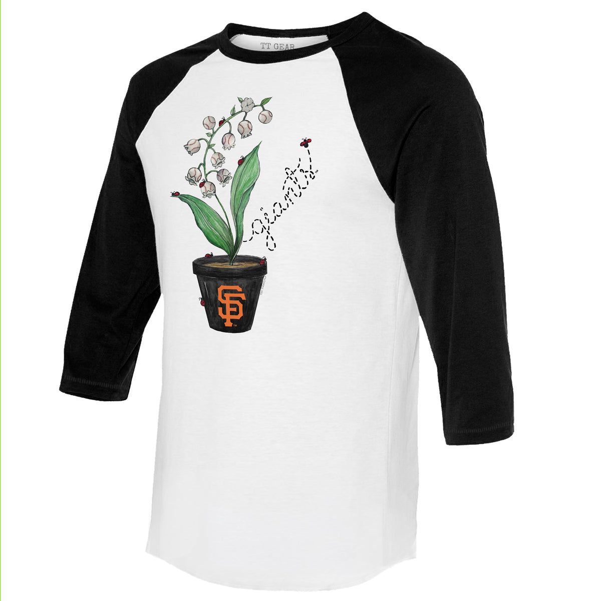 San Francisco Giants Ladybug 3/4 Black Sleeve Raglan