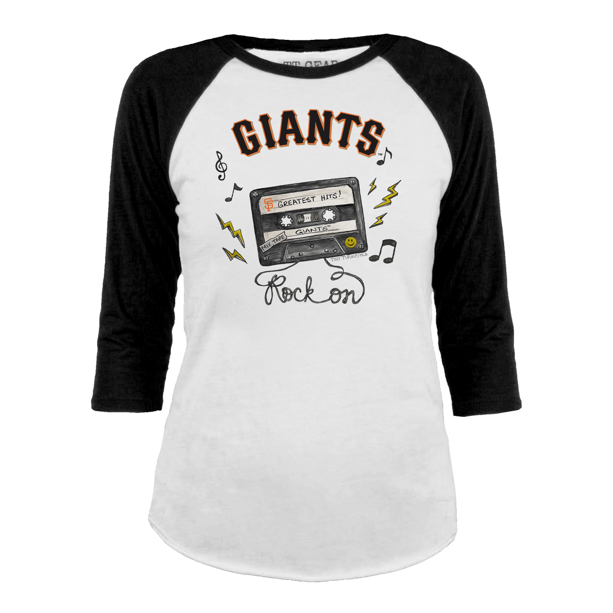 San Francisco Giants Mixtape 3/4 Black Sleeve Raglan