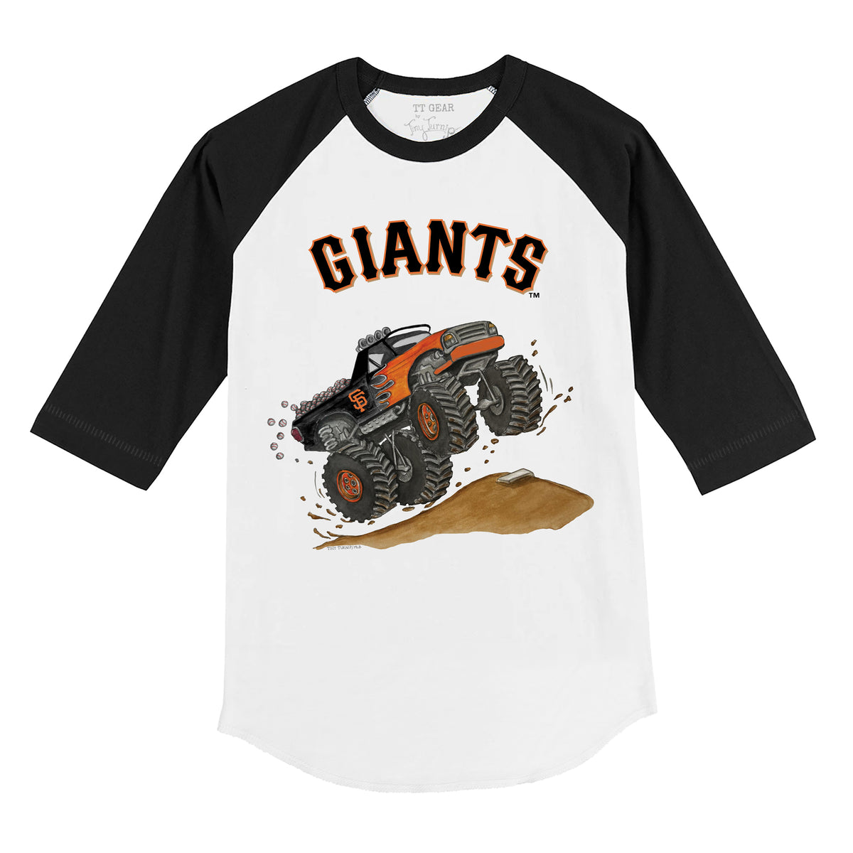 San Francisco Giants Monster Truck 3/4 Black Sleeve Raglan