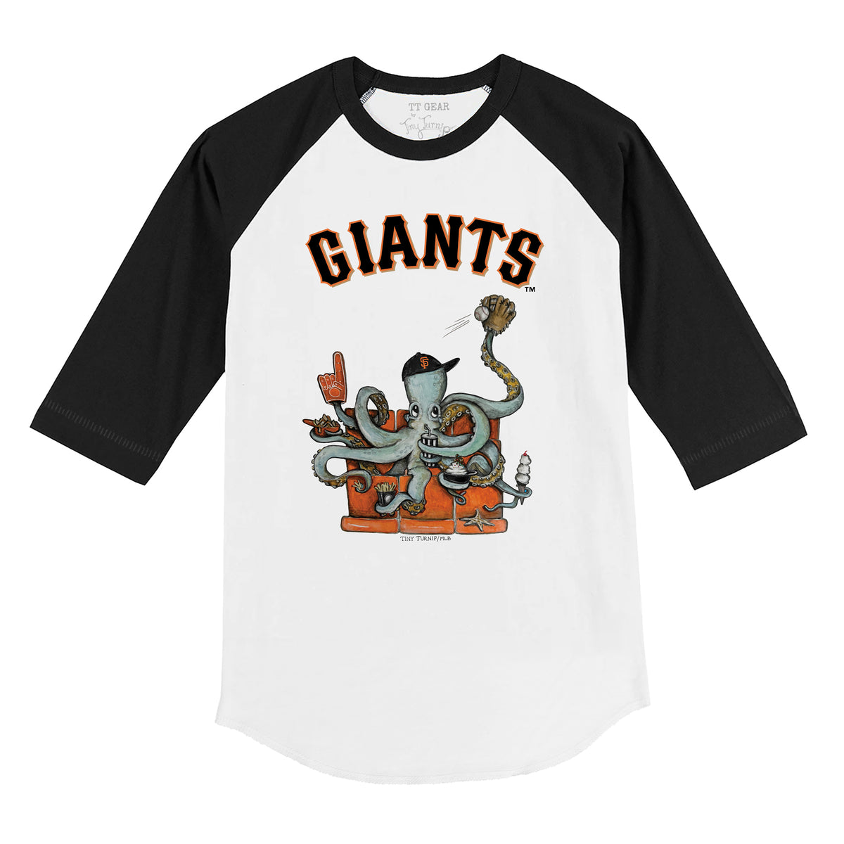 San Francisco Giants Octopus 3/4 Black Sleeve Raglan