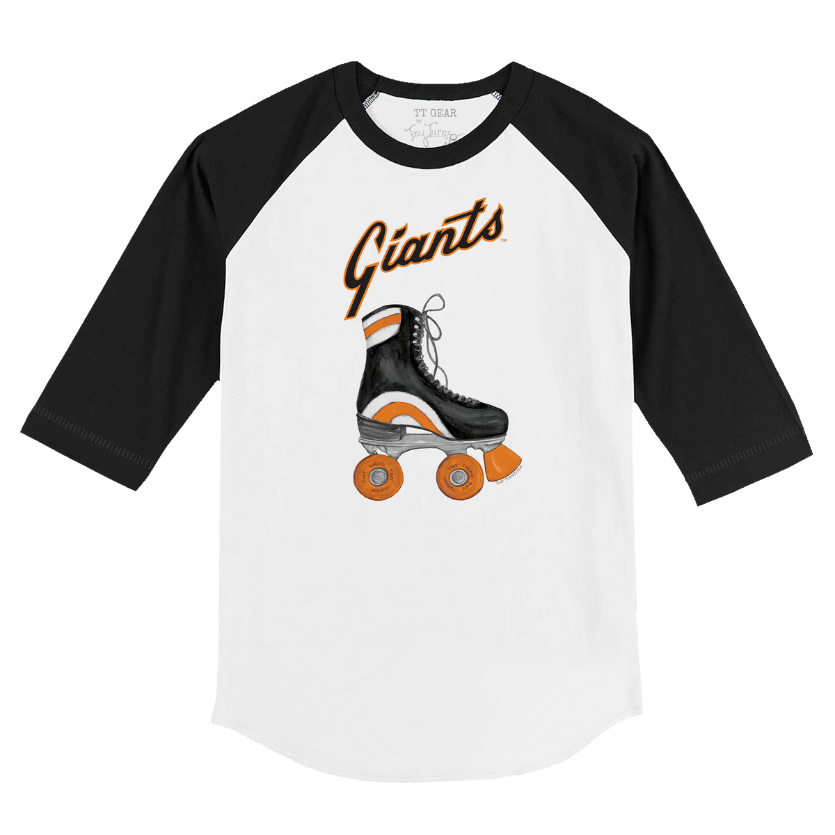 San Francisco Giants Retro Skate 3/4 Black Sleeve Raglan