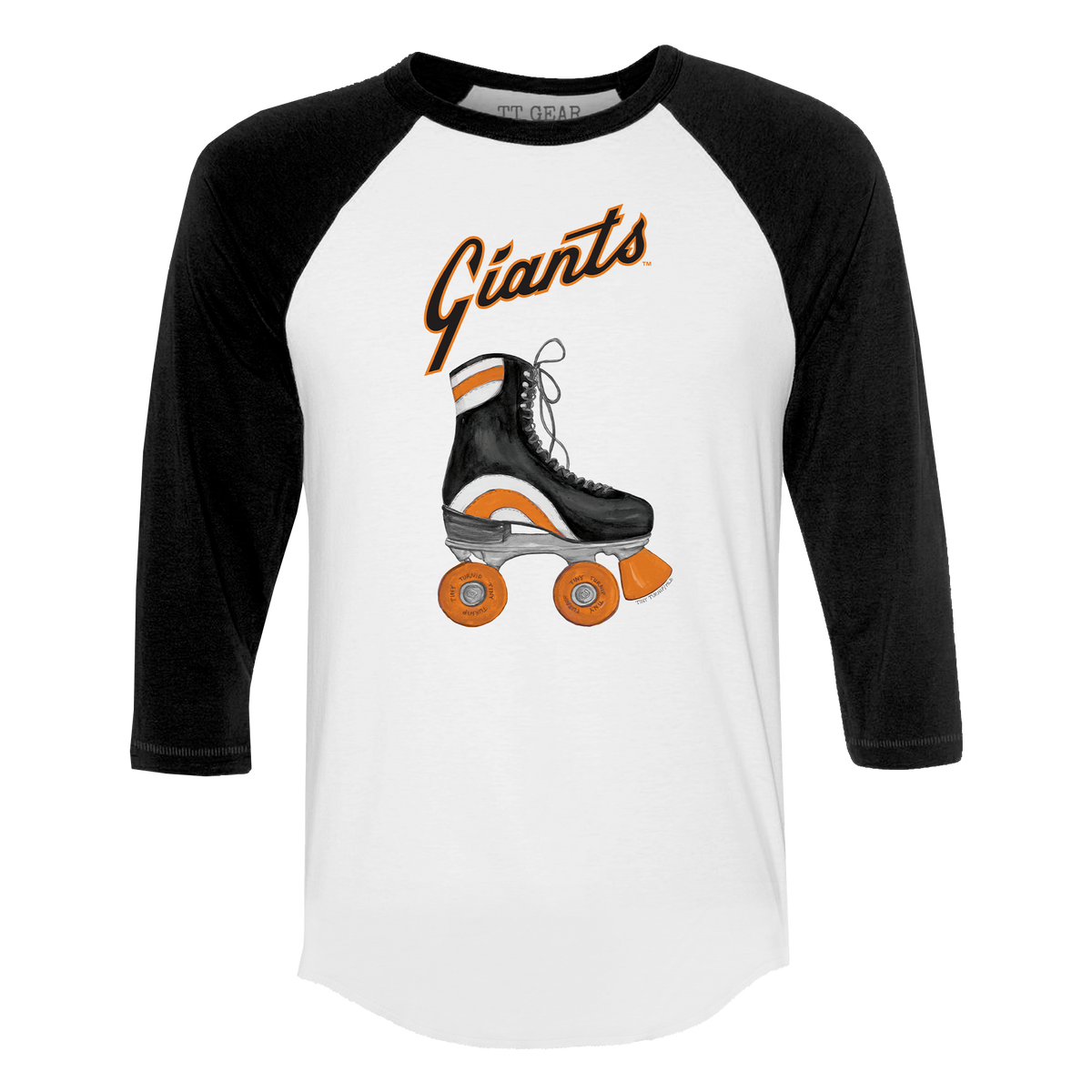 San Francisco Giants Retro Skate 3/4 Black Sleeve Raglan