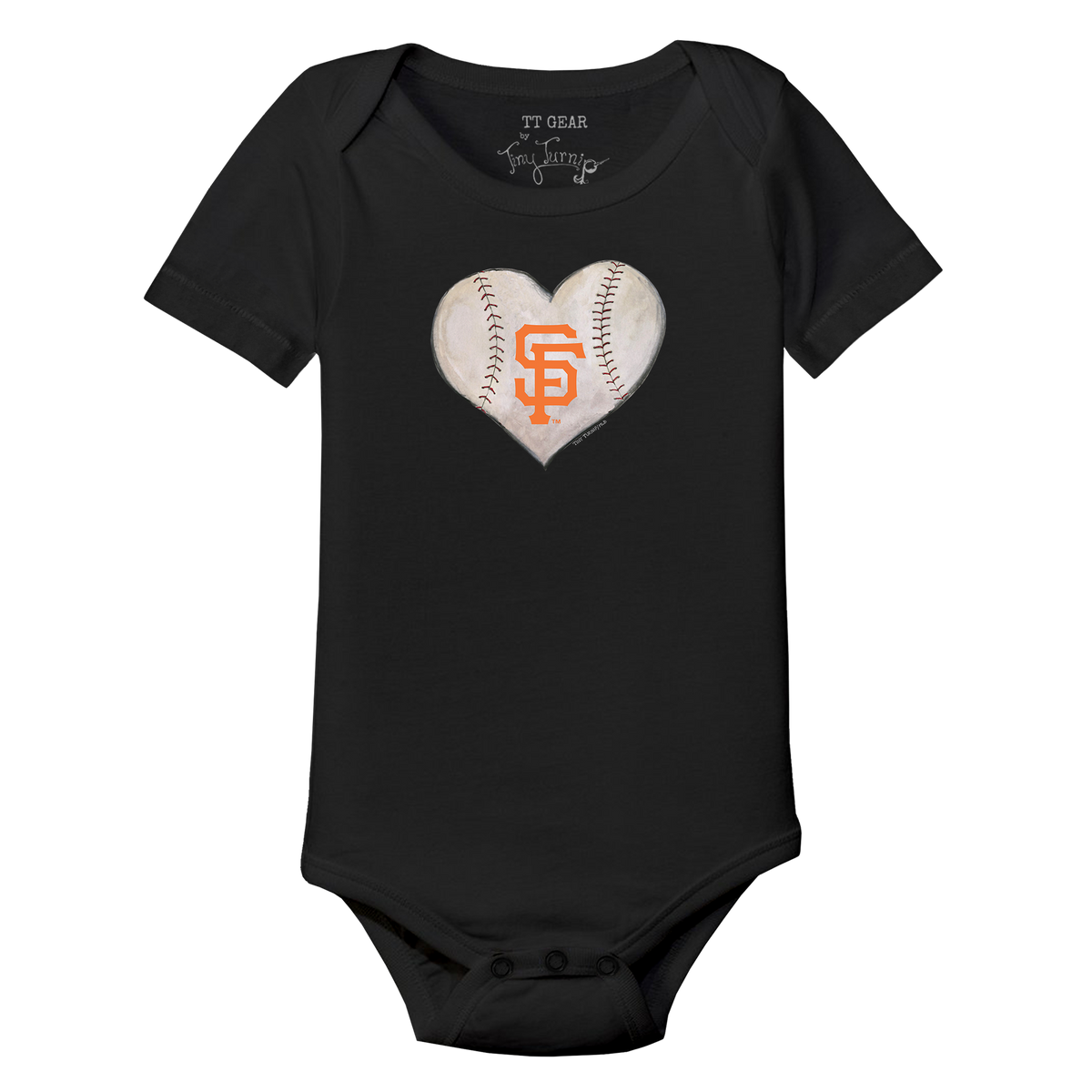San Francisco Giants Stitched Heart Short Sleeve Snapper - Tiny Turnip