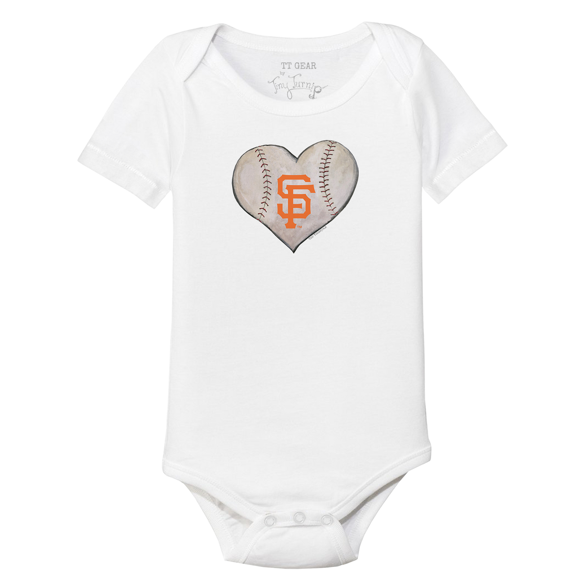 San Francisco Giants Stitched Heart Short Sleeve Snapper - Tiny Turnip